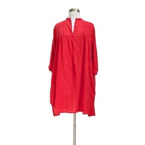DEERBERY Dress Tunic Red Midi Cotton Lightweight Denmark LARGE